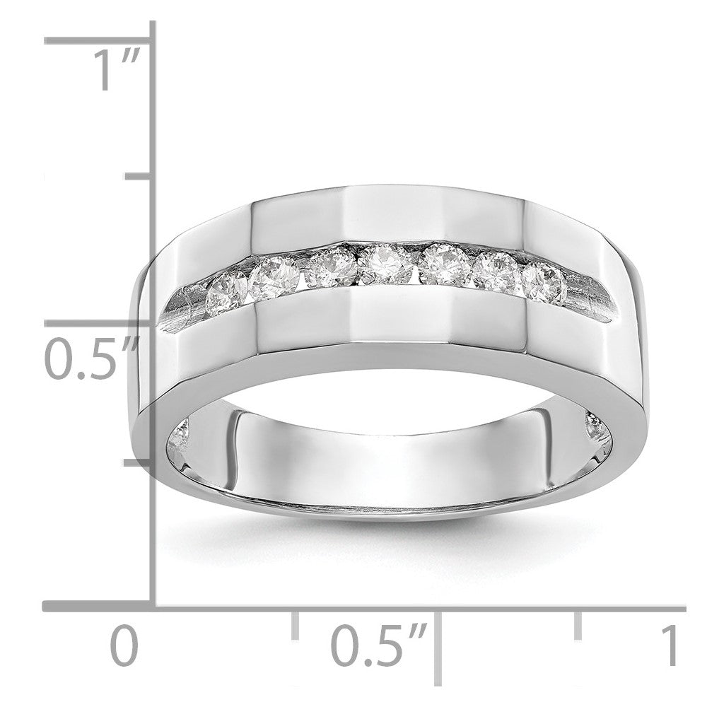 14K White Gold 7-Stone 1/3 carat Diamond Complete Men's Channel Band