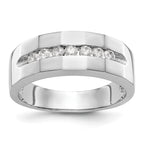 14K White Gold 7-Stone 1/3 carat Diamond Complete Men's Channel Band