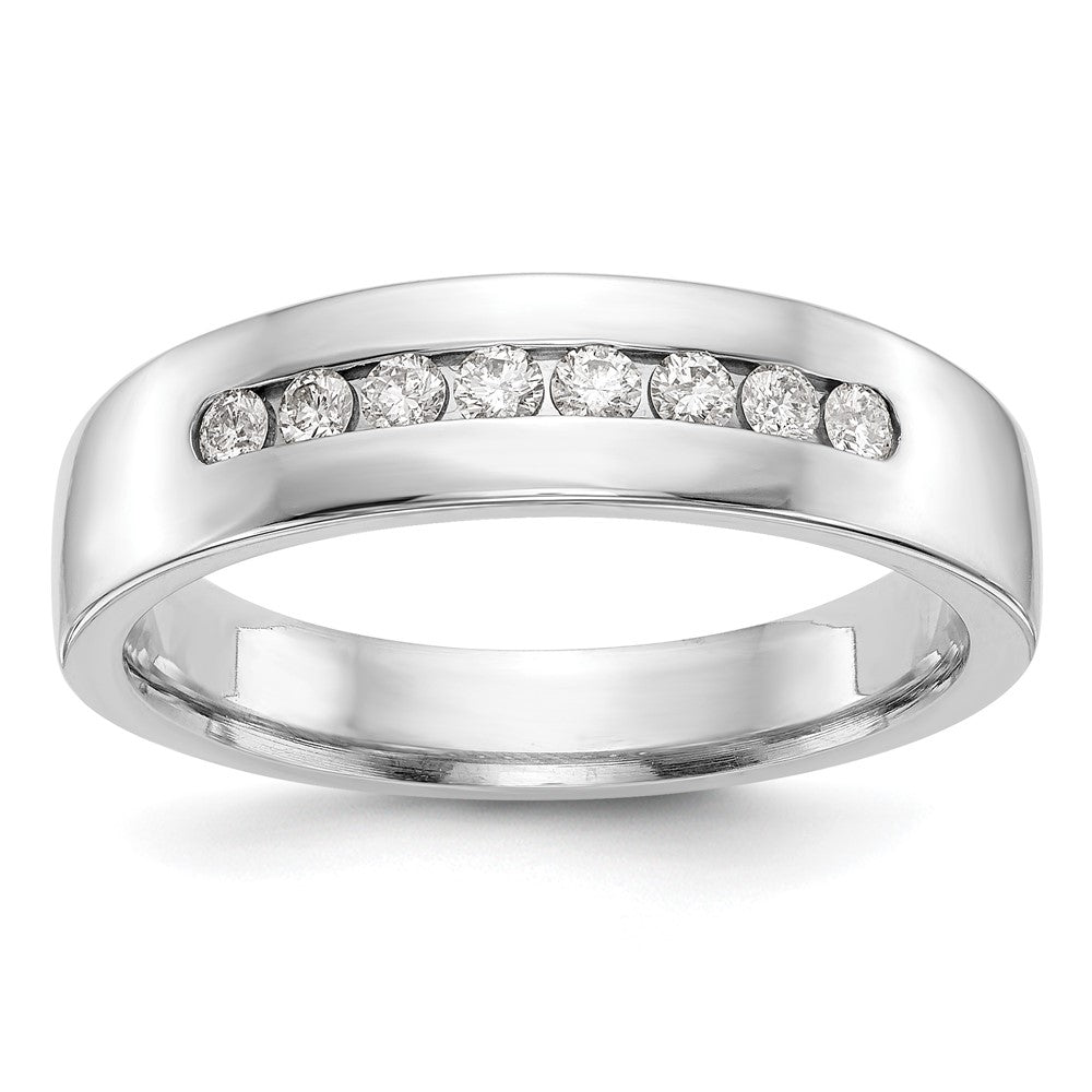 True Origin 14K White Gold Men's 1/3 carat Lab Grown Diamond VS+ F+ Complete Channel Band
