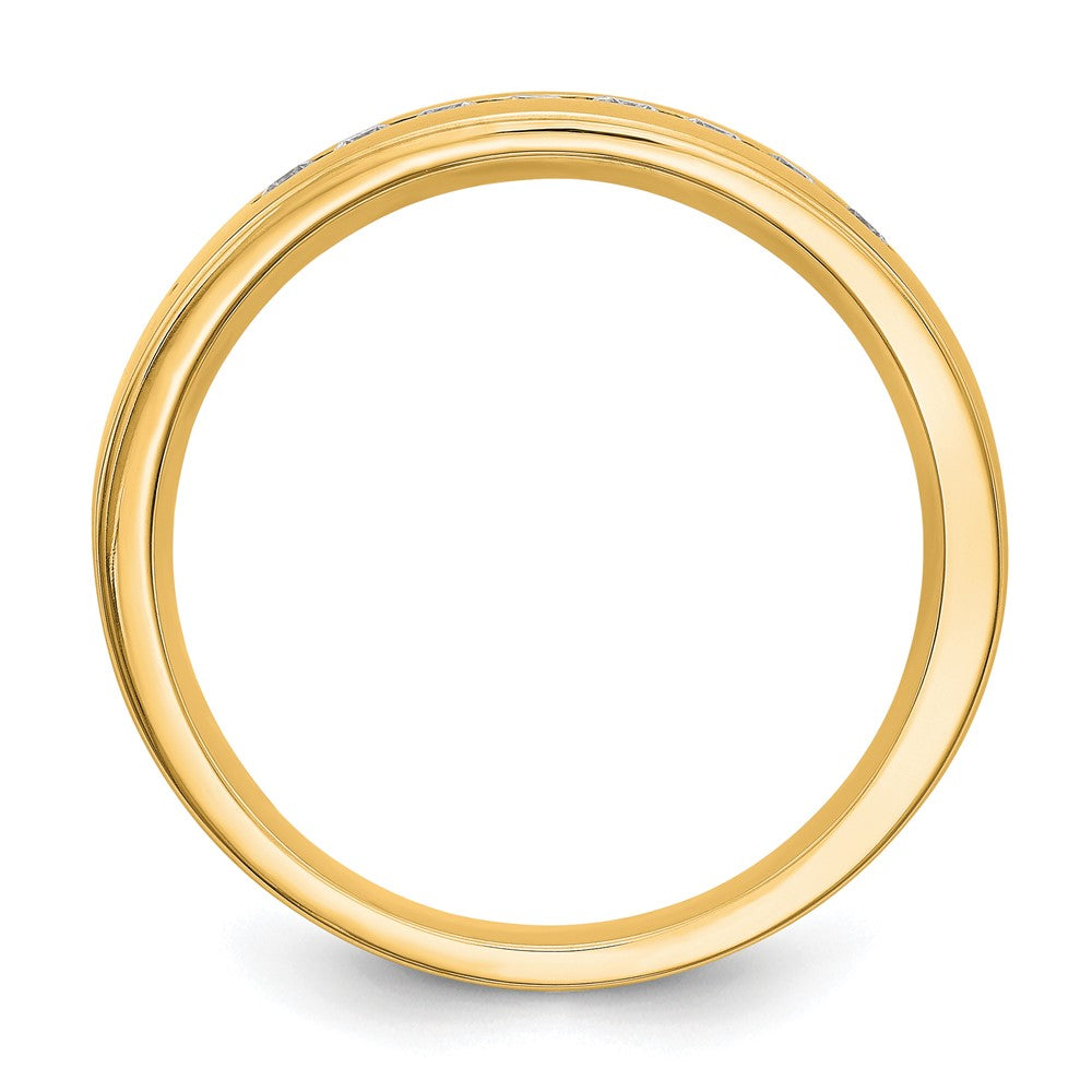 True Origin 14K Yellow Gold Men's 1/3 carat Lab Grown Diamond VS+ F+ Complete Channel Band