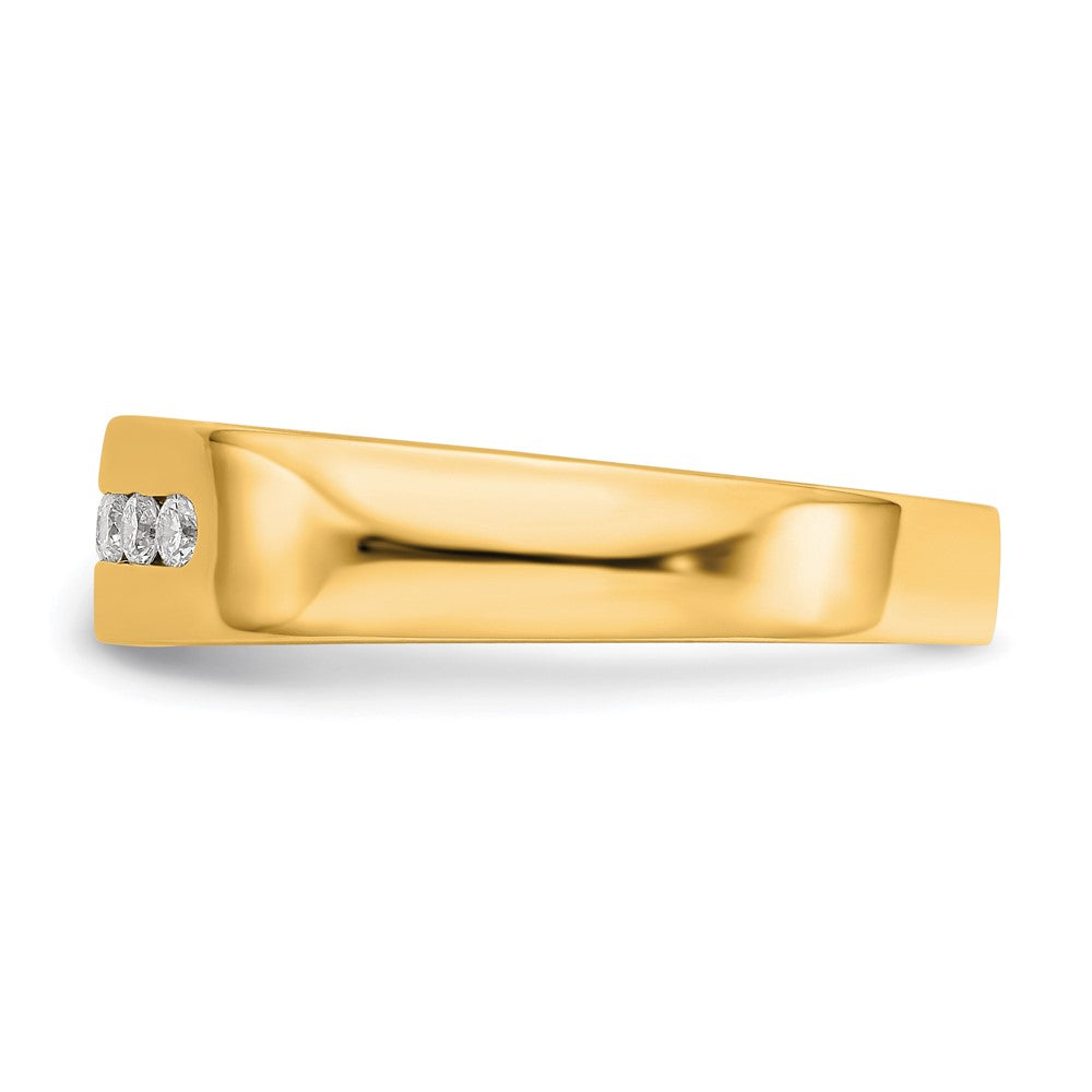 True Origin 14K Yellow Gold Men's 1/3 carat Lab Grown Diamond VS+ F+ Complete Channel Band