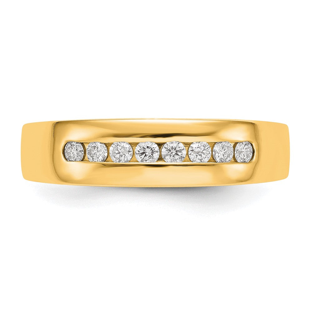 True Origin 14K Yellow Gold Men's 1/3 carat Lab Grown Diamond VS+ F+ Complete Channel Band