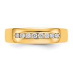 True Origin 14K Yellow Gold Men's 1/3 carat Lab Grown Diamond VS+ F+ Complete Channel Band