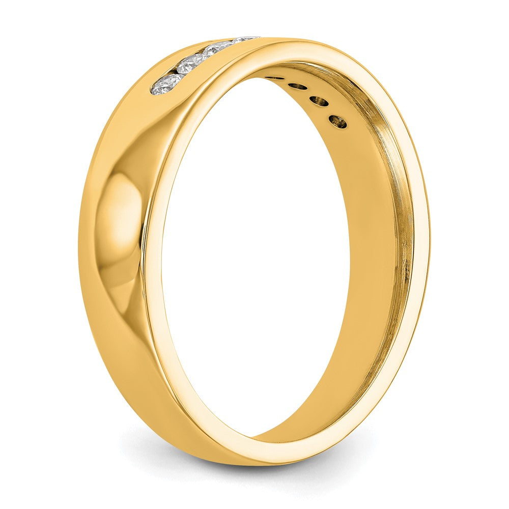 True Origin 14K Yellow Gold Men's 1/3 carat Lab Grown Diamond VS+ F+ Complete Channel Band