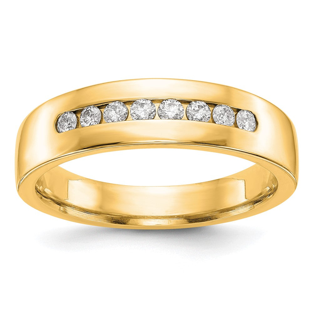 True Origin 14K Yellow Gold Men's 1/3 carat Lab Grown Diamond VS+ F+ Complete Channel Band