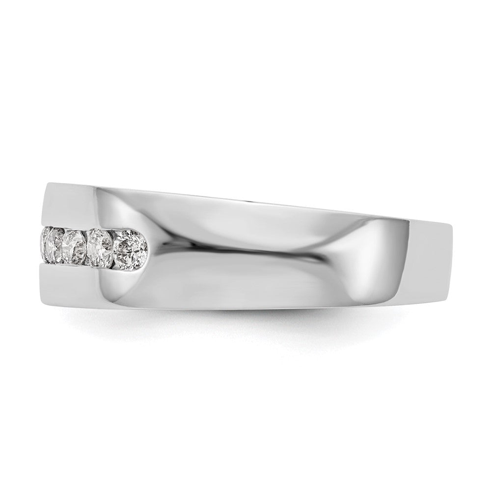 14K White Gold 8-Stone 1/2 carat Diamond Complete Men's Channel Band