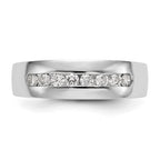 True Origin 14K White Gold Men's 1/2 carat Lab Grown Diamond VS+ F+ Complete Channel Band