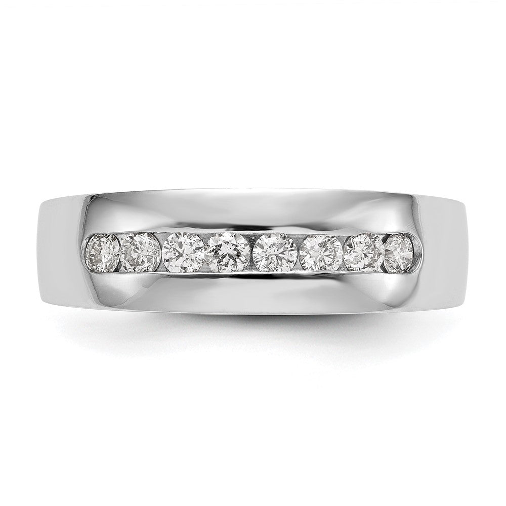 True Origin 14K White Gold Men's 1/2 carat Lab Grown Diamond VS+ F+ Complete Channel Band