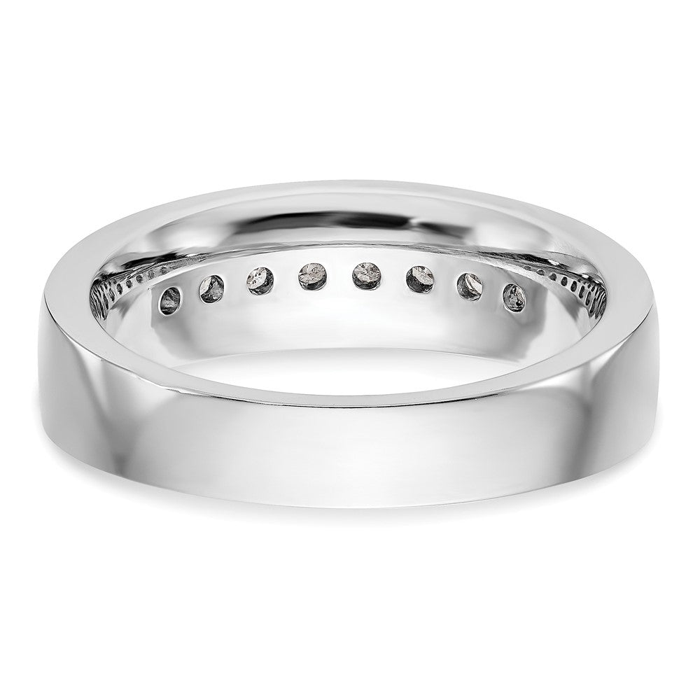True Origin 14K White Gold Men's 1/2 carat Lab Grown Diamond VS+ F+ Complete Channel Band