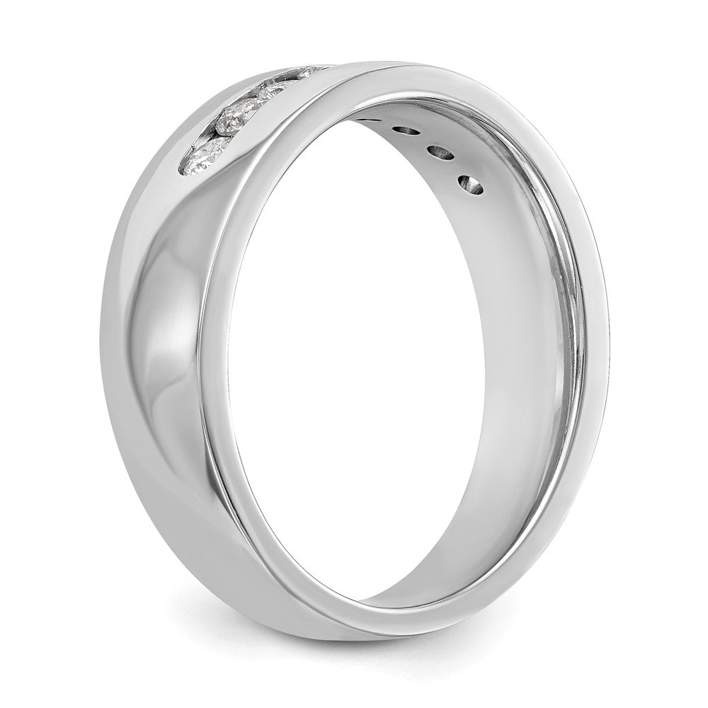 14K White Gold 8-Stone 1/2 carat Diamond Complete Men's Channel Band