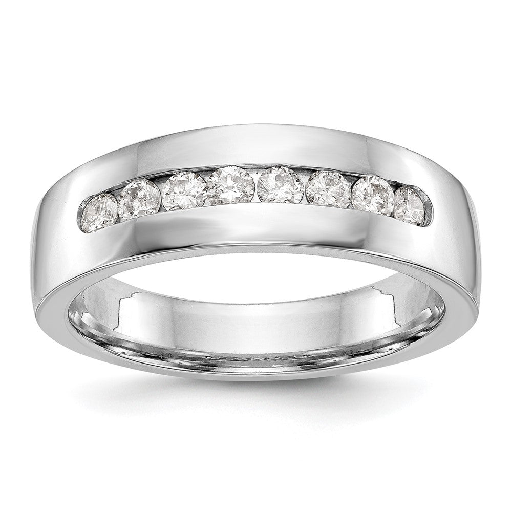 14K White Gold 8-Stone 1/2 carat Diamond Complete Men's Channel Band
