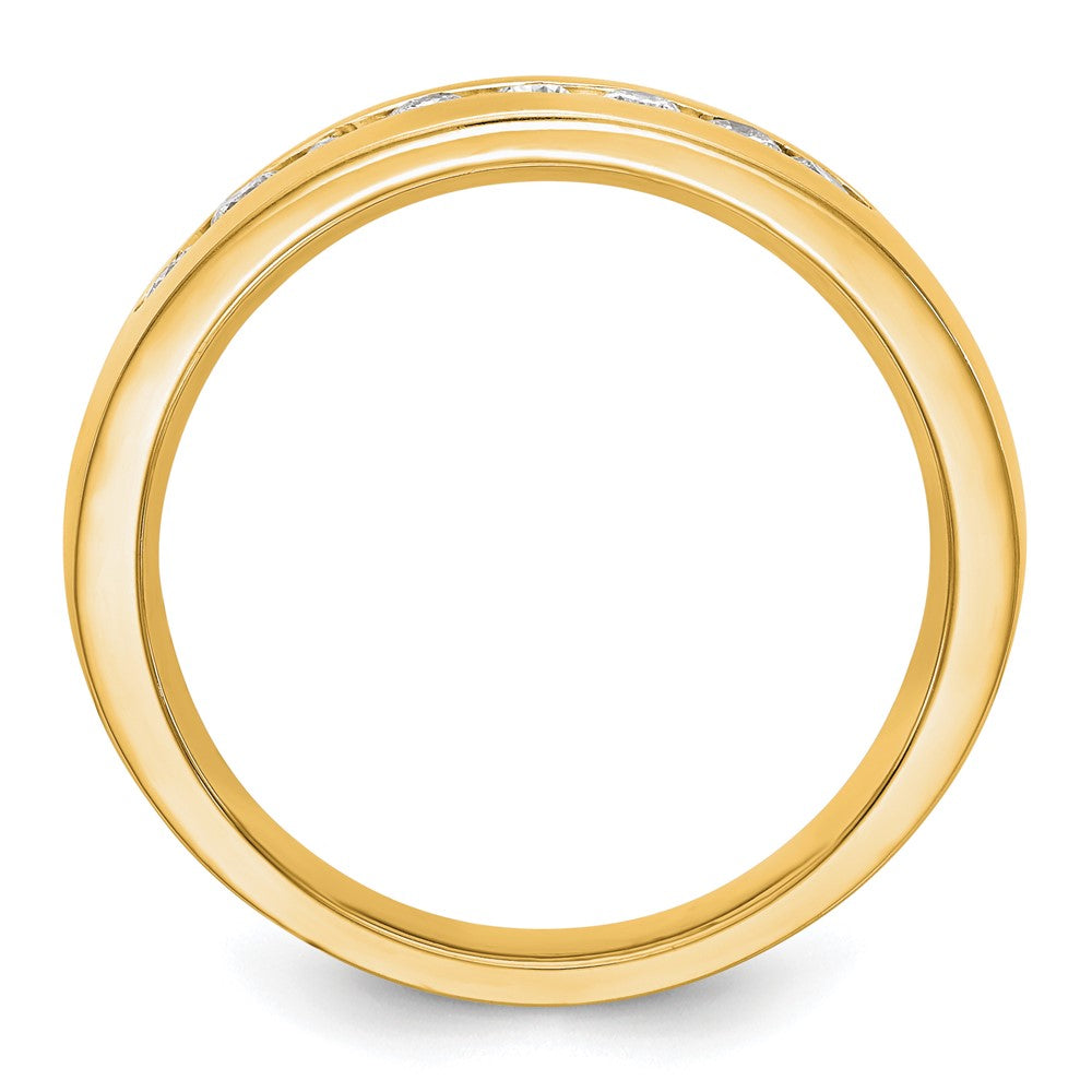 True Origin 14K Yellow Gold Men's 1/2 carat Lab Grown Diamond VS+ F+ Complete Channel Band