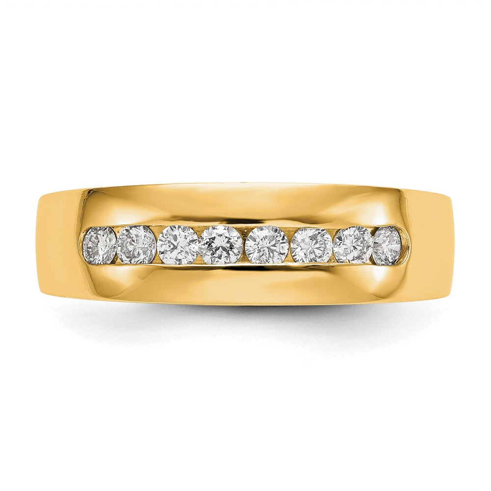 True Origin 14K Yellow Gold Men's 1/2 carat Lab Grown Diamond VS+ F+ Complete Channel Band