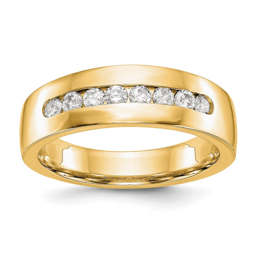 True Origin 14K Yellow Gold Men's 1/2 carat Lab Grown Diamond VS+ F+ Complete Channel Band