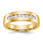 True Origin 14K Yellow Gold Men's 1/2 carat Lab Grown Diamond VS+ F+ Complete Channel Band