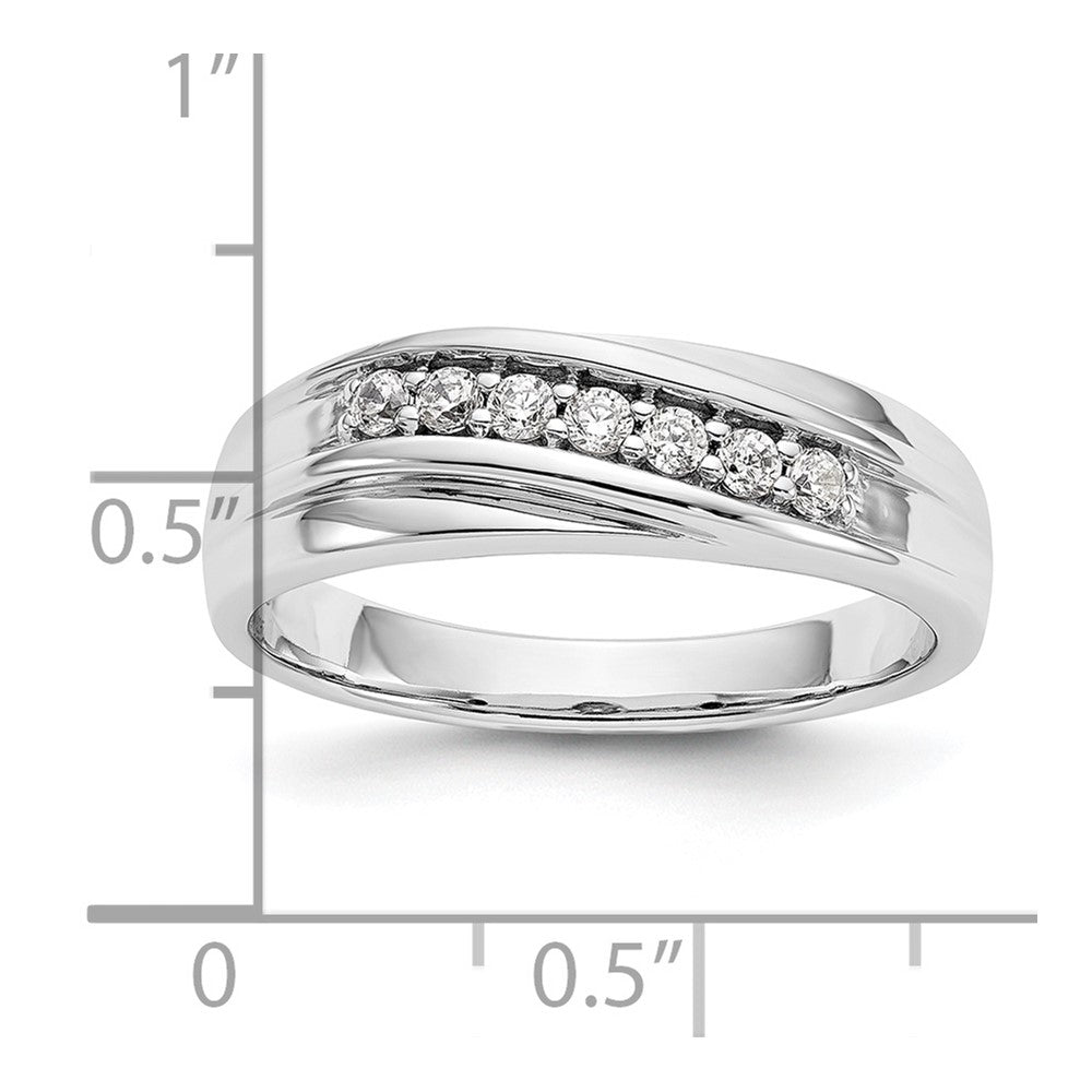 14K White Gold 7-Stone 1/4 carat Diamond Complete Men's Band