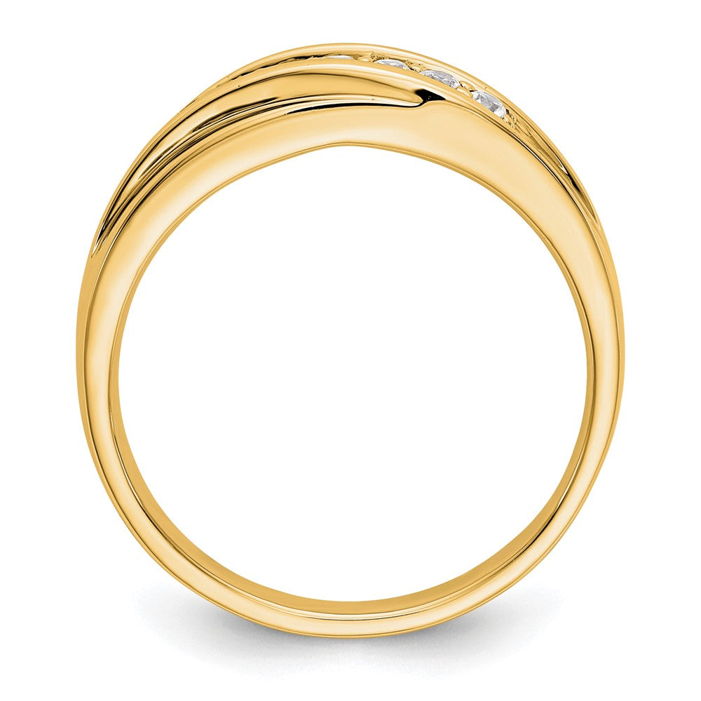 14K Yellow Gold Diamond Men's Band