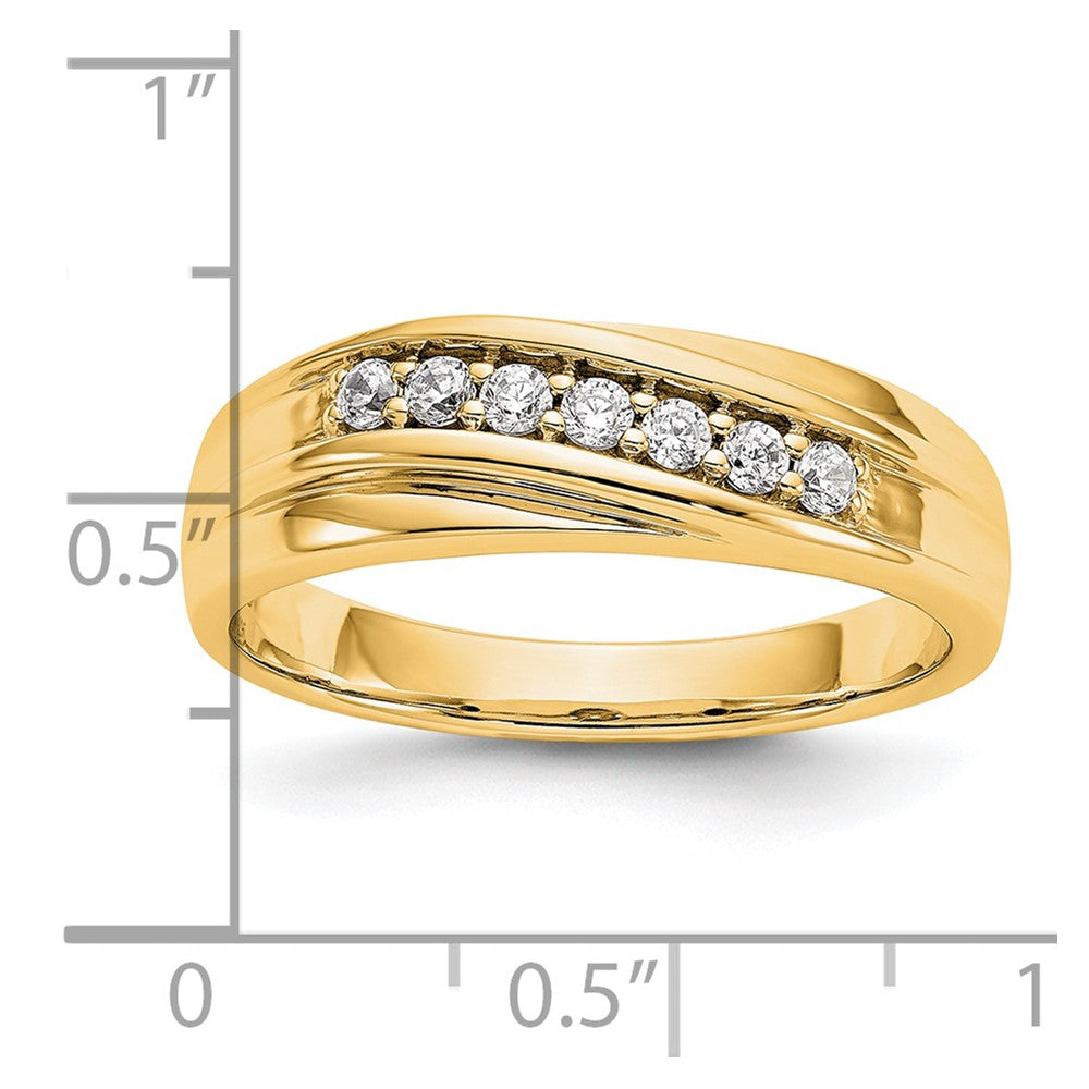 14K Yellow Gold Diamond Men's Band