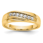 14K Yellow Gold Diamond Men's Band