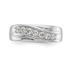 IBGoodman 14k White Gold 1/2 carat Lab Grown Diamond VS/SI+ G+ Seven Stone Complete Men's Ring