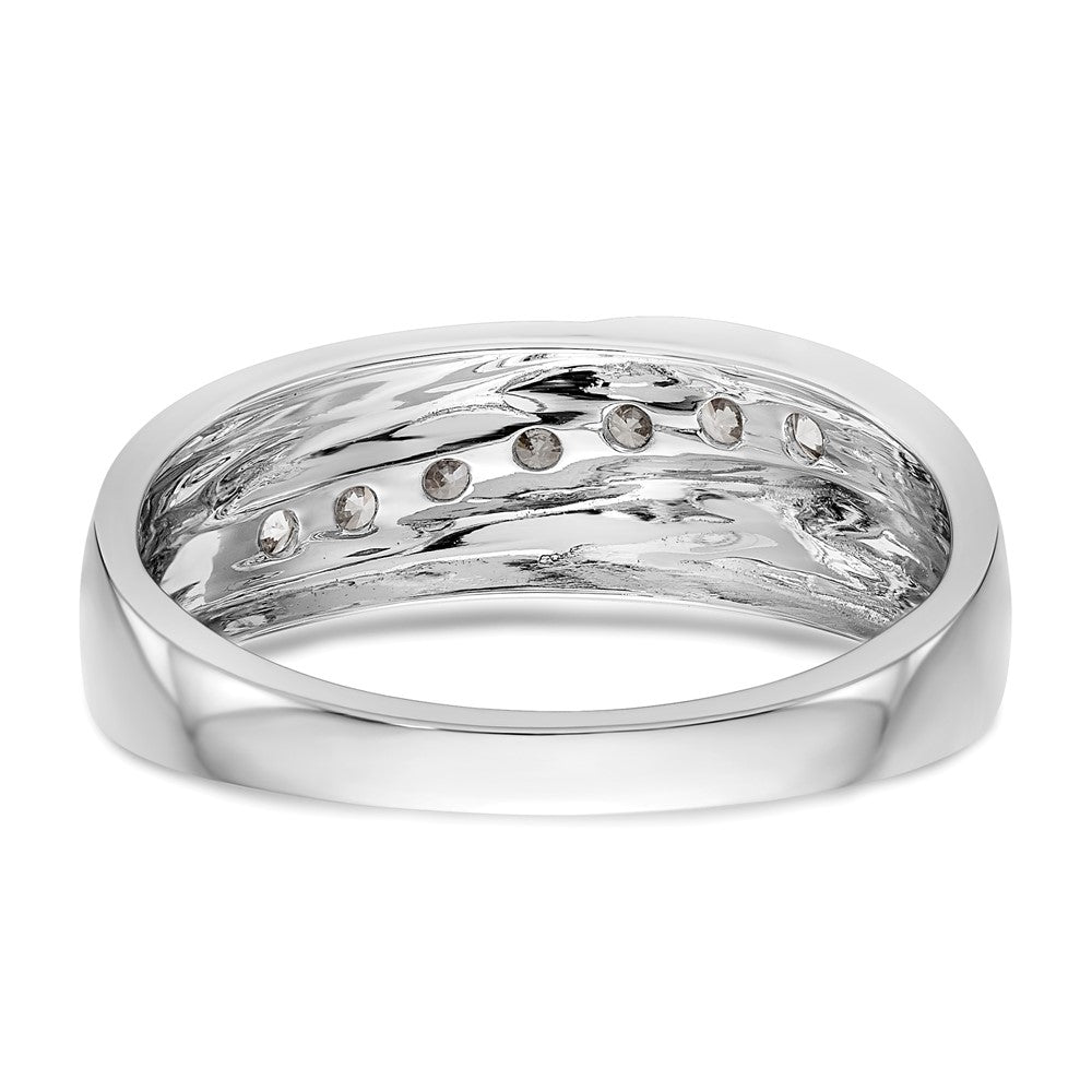 14K White Gold 7-Stone 1/2 carat Diamond Complete Men's Band