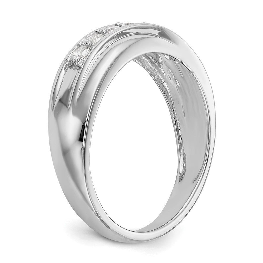 14K White Gold 7-Stone 1/2 carat Diamond Complete Men's Band