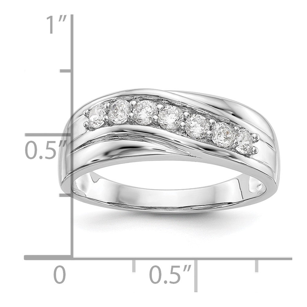 14K White Gold 7-Stone 1/2 carat Diamond Complete Men's Band