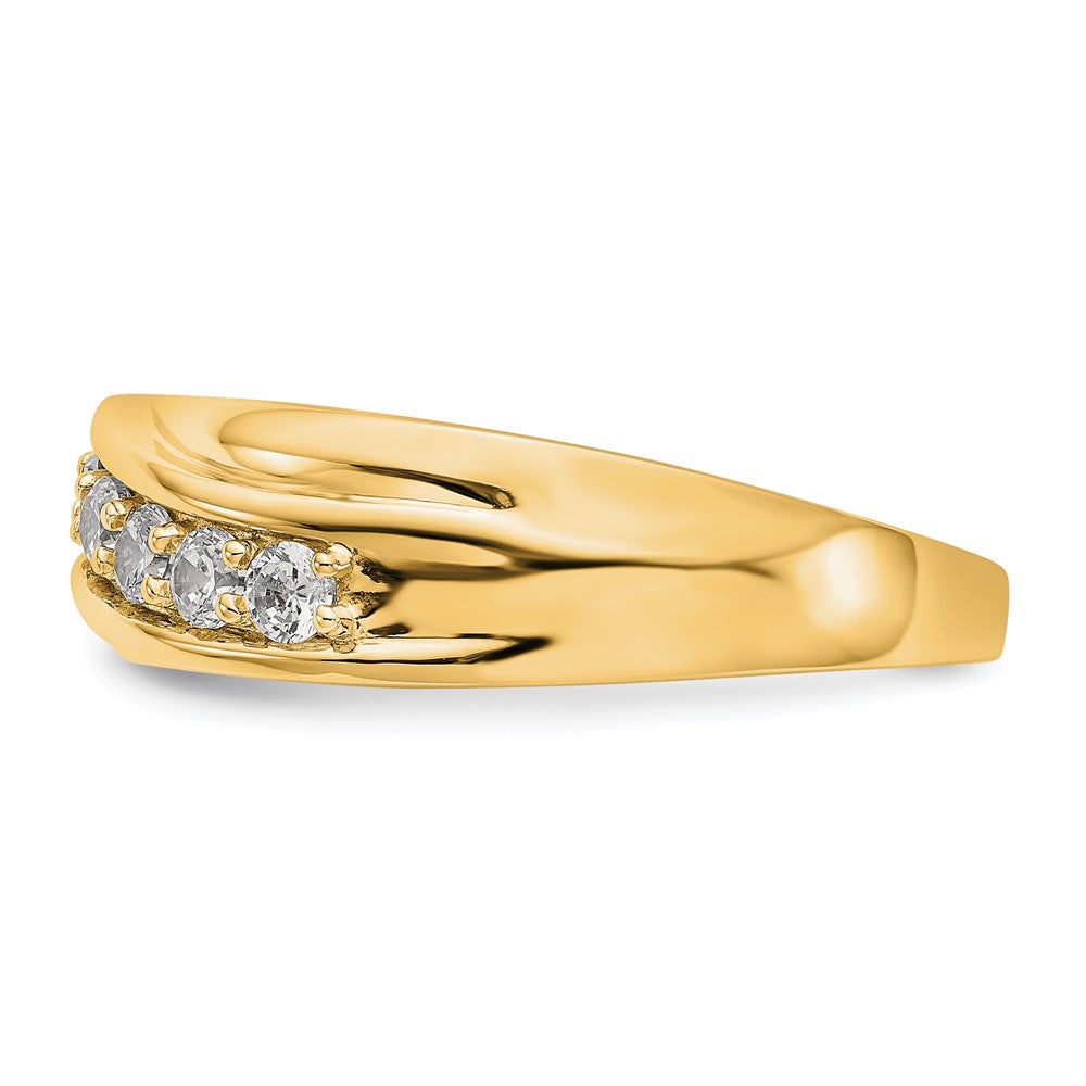 14K Yellow Gold 7-Stone 1/2 carat Diamond Complete Men's Band
