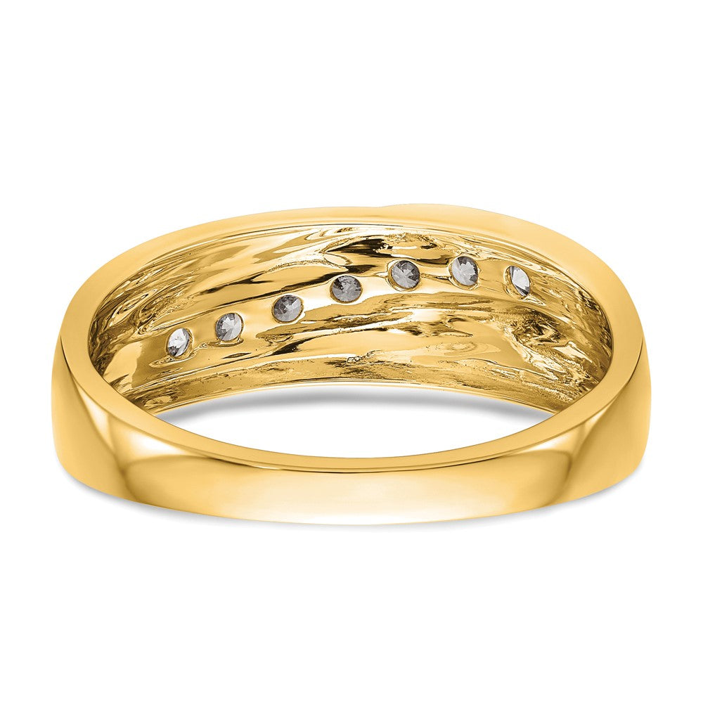 14K Yellow Gold 7-Stone 1/2 carat Diamond Complete Men's Band