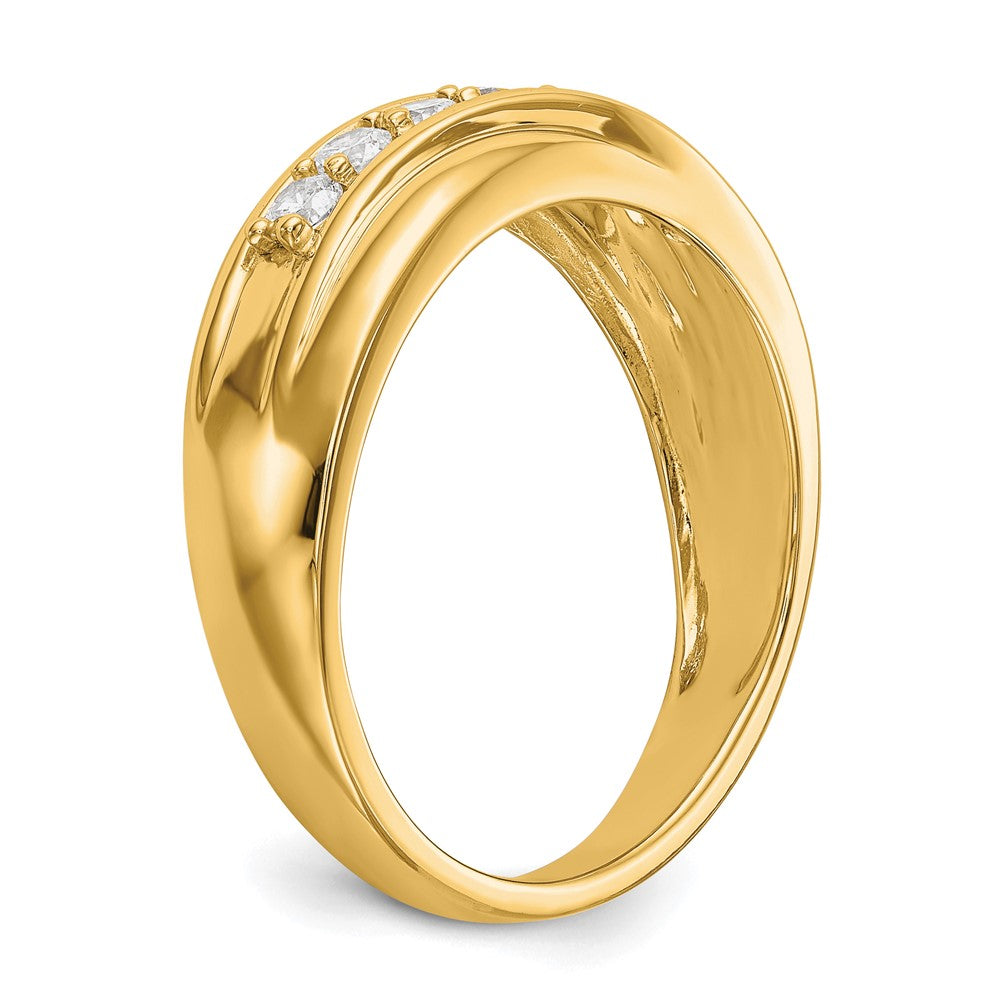 14K Yellow Gold 7-Stone 1/2 carat Diamond Complete Men's Band