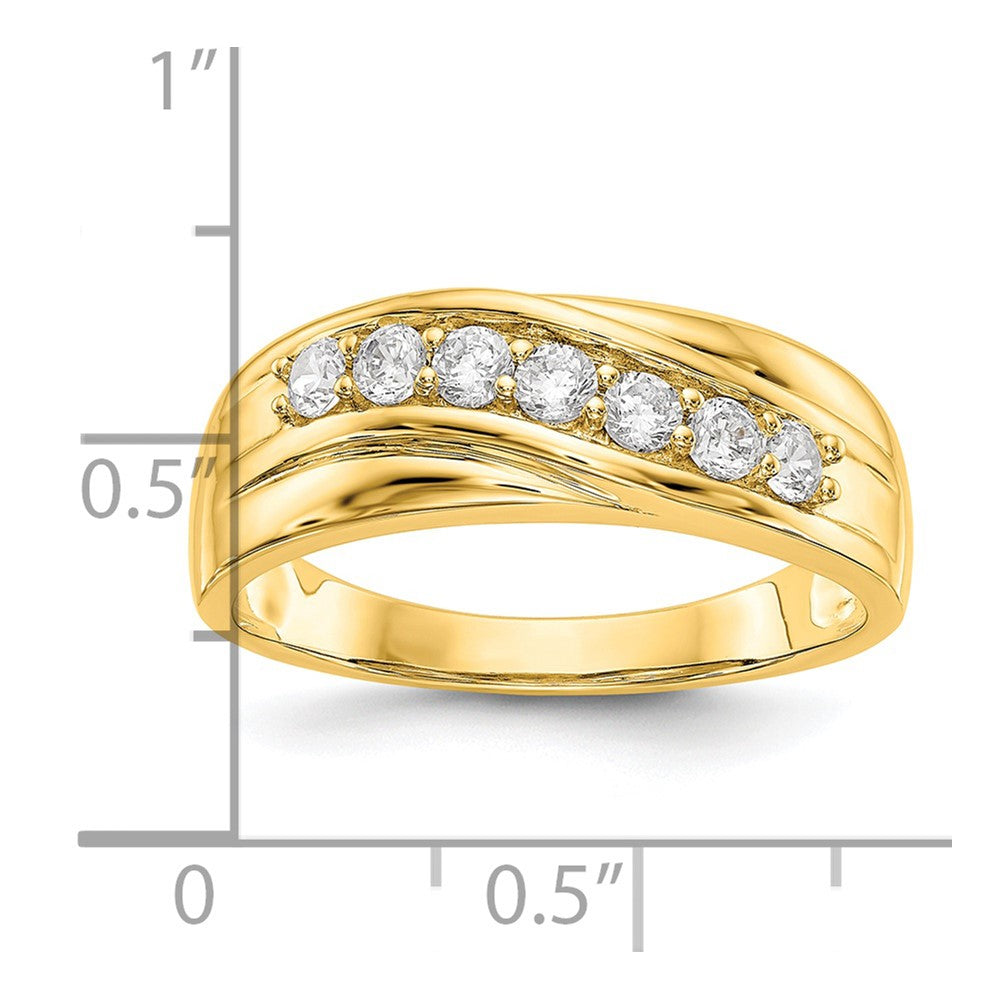 14K Yellow Gold 7-Stone 1/2 carat Diamond Complete Men's Band