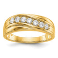 14K Yellow Gold 7-Stone 1/2 carat Diamond Complete Men's Band