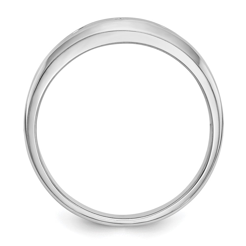14K White Gold 3-Stone 1/6 carat Diamond Complete Men's Band