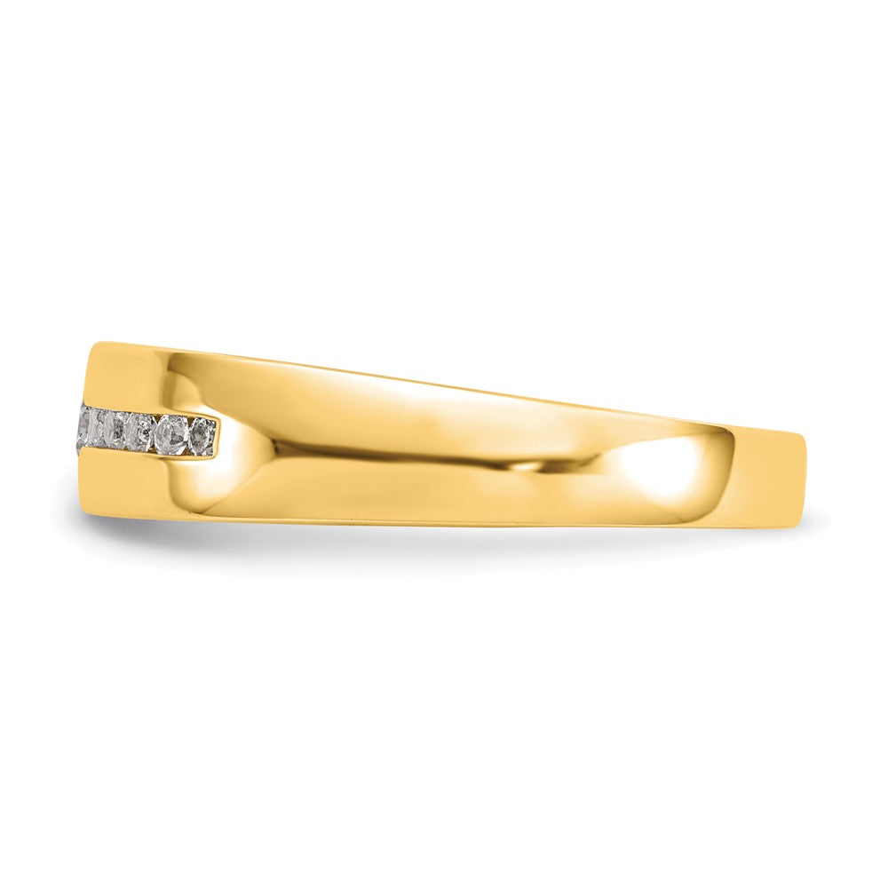 14K Yellow Gold 1/4 carat Diamond Complete Men's Channel Band