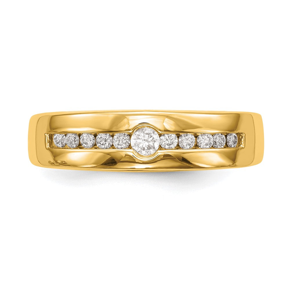 14K Yellow Gold 1/4 carat Diamond Complete Men's Channel Band