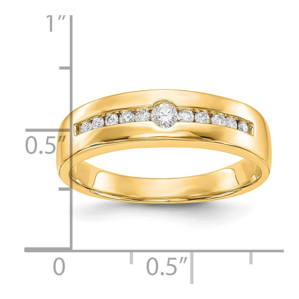 14K Yellow Gold 1/4 carat Diamond Complete Men's Channel Band