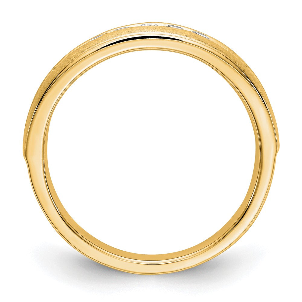 14K Yellow Gold Diamond Men's Band