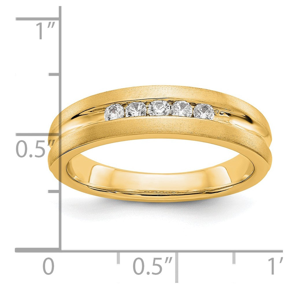 14K Yellow Gold Diamond Men's Band