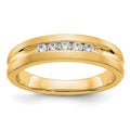 14K Yellow Gold Diamond Men's Band