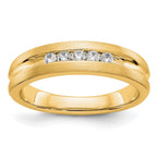 14K Yellow Gold Diamond Men's Band