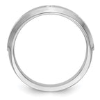 14K White Gold 3-Stone Bezel 1/6 carat Diamond Complete Men's Band