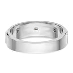 14K White Gold 3-Stone Bezel 1/6 carat Diamond Complete Men's Band