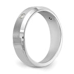 14K White Gold 3-Stone Bezel 1/6 carat Diamond Complete Men's Band