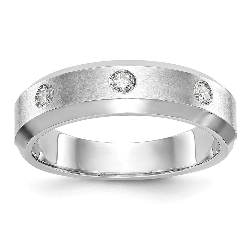 True Origin 14K White Gold Men's 1/6 carat Lab Grown Diamond VS+ F+ Complete Band
