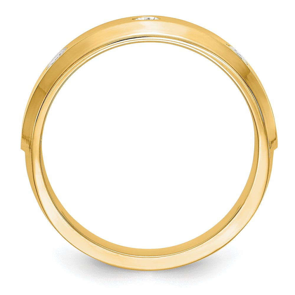 True Origin 14K Yellow Gold Men's 1/6 carat Lab Grown Diamond VS+ F+ Complete Band