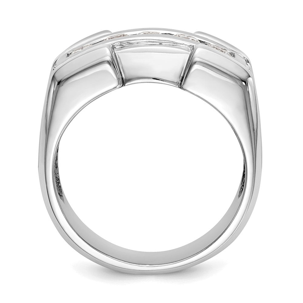 14k White Gold Diamond Men's Band