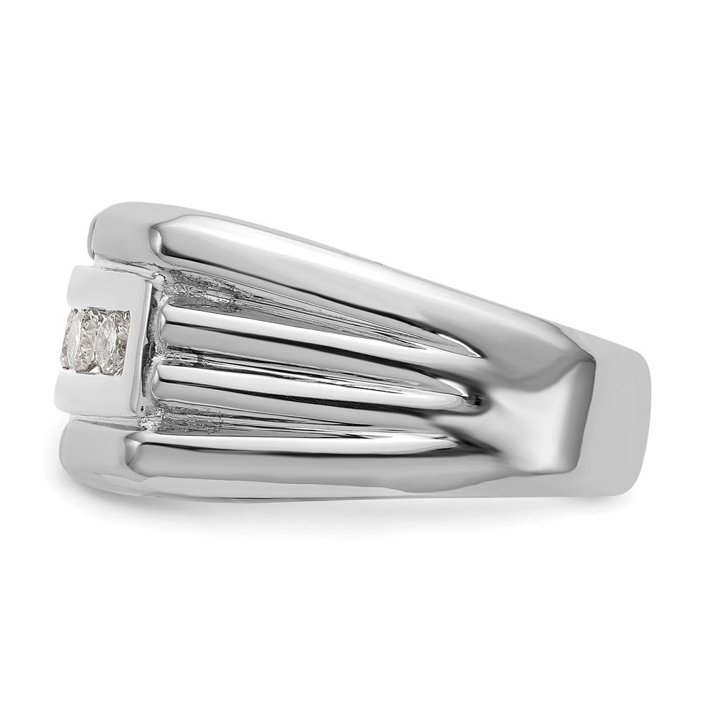14k White Gold Diamond Men's Band