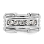 14k White Gold Diamond Men's Band