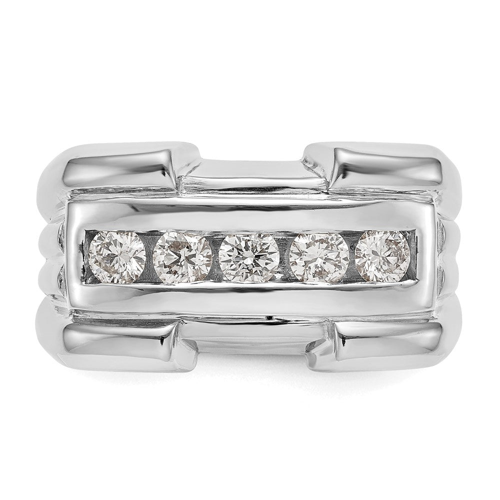14k White Gold Diamond Men's Band