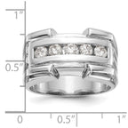 14k White Gold Diamond Men's Band